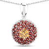 4.57 Carat Genuine Citrine and Garnet .925 Sterling Silver Pendant
