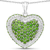 4.62 Carat Genuine Chrome Diopside .925 Sterling Silver Pendant