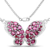 4.15 Carat Genuine Rhodolite and White Topaz .925 Sterling Silver Pendant