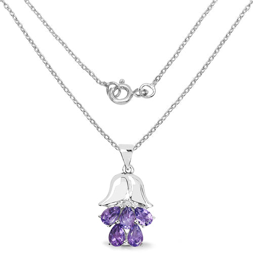1.85 Carat Genuine Amethyst .925 Sterling Silver Pendant