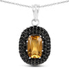 5.85 Carat Genuine Citrine and Black Spinel .925 Sterling Silver Pendant