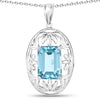 9.60 Carat Genuine Green Topaz .925 Sterling Silver Pendant
