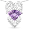 5.80 Carat Genuine Amethyst .925 Sterling Silver Pendant