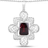 8.00 Carat Genuine Garnet .925 Sterling Silver Pendant