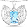 11.10 Carat Genuine Swiss Blue Topaz .925 Sterling Silver Pendant