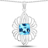 8.18 Carat Genuine Swiss Blue Topaz .925 Sterling Silver Pendant