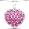 5.00 Carat Genuine Ruby and White Diamond .925 Sterling Silver Pendant