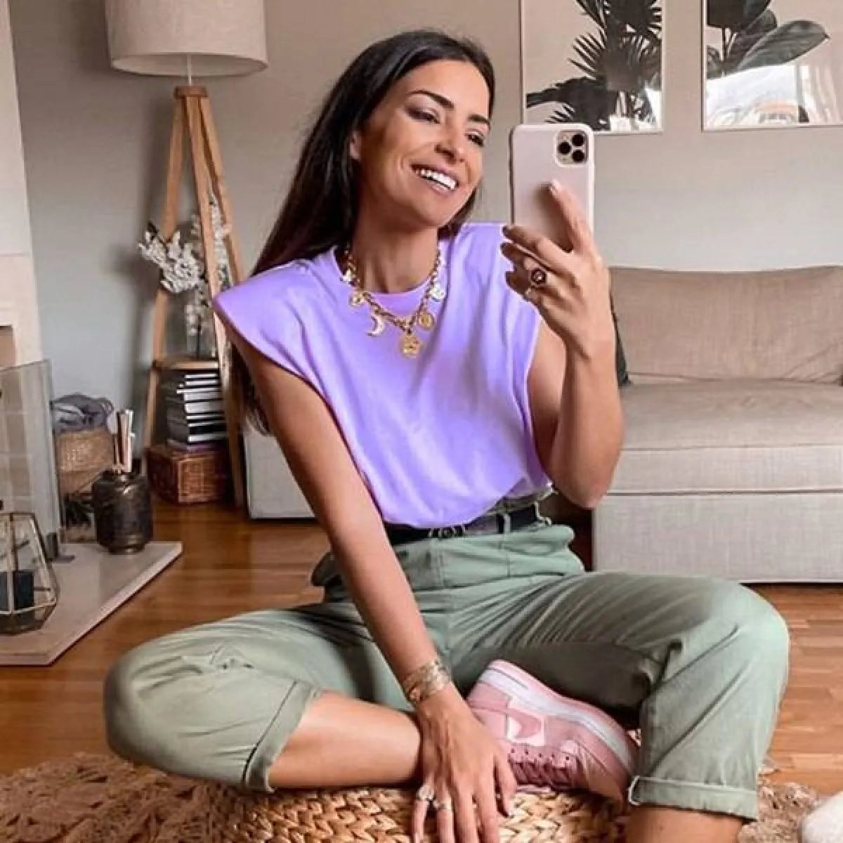 Ladies Padded Shoulder Blouse