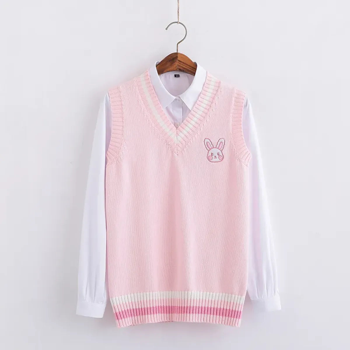 Kawaii Pink Pastel Bunny Vest Sweater