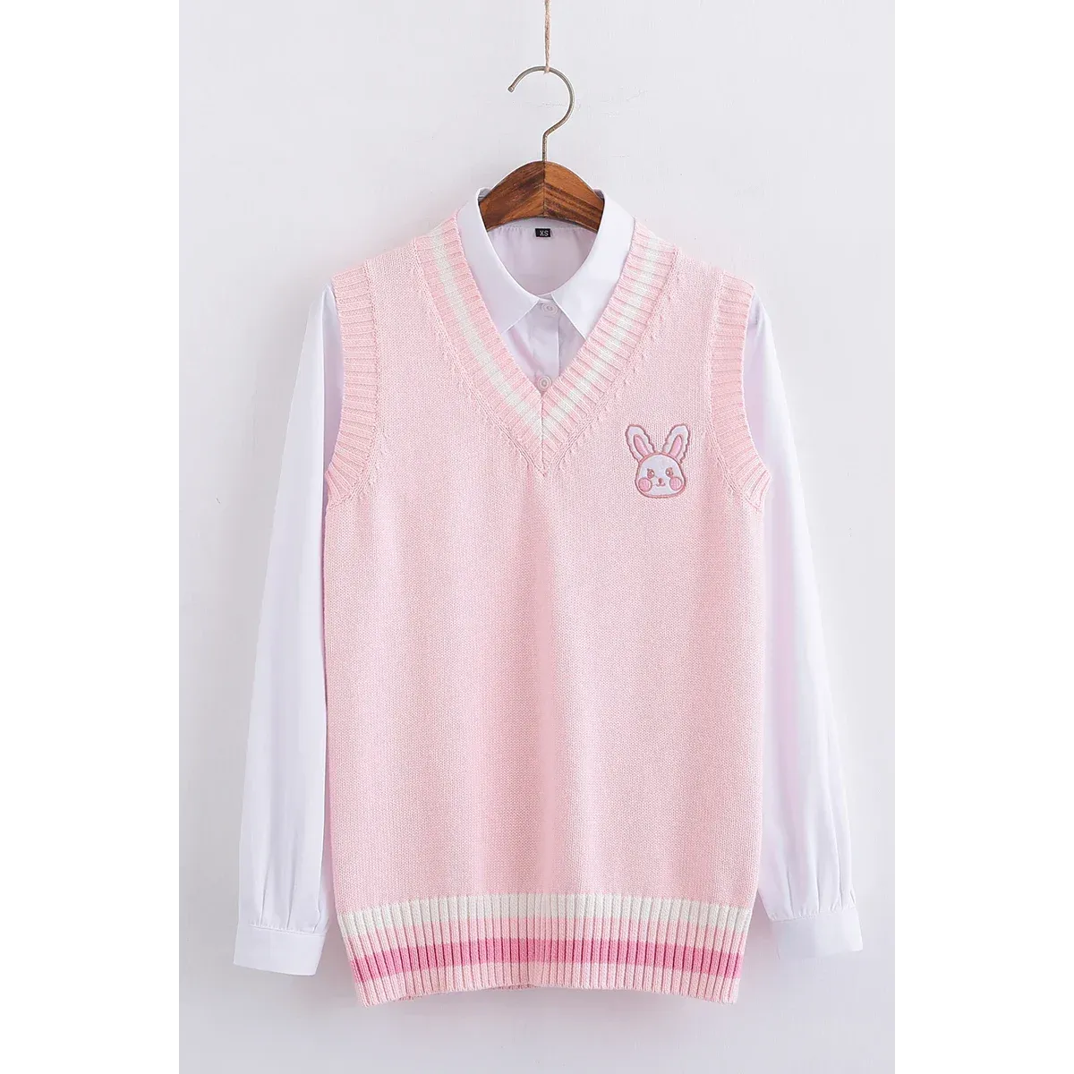 Kawaii Pink Pastel Bunny Vest Sweater