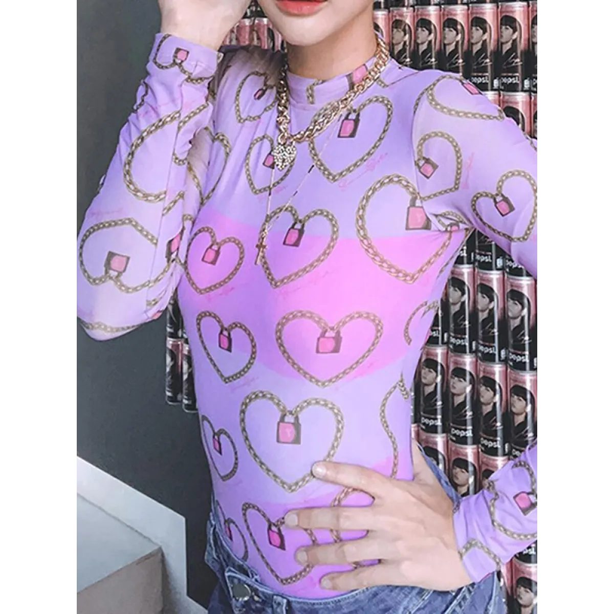 Pastel Gothic Mesh Bodysuit