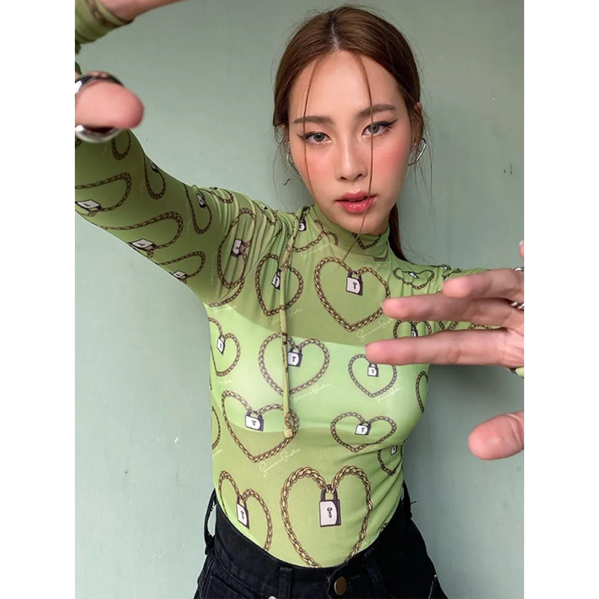 Pastel Gothic Mesh Bodysuit