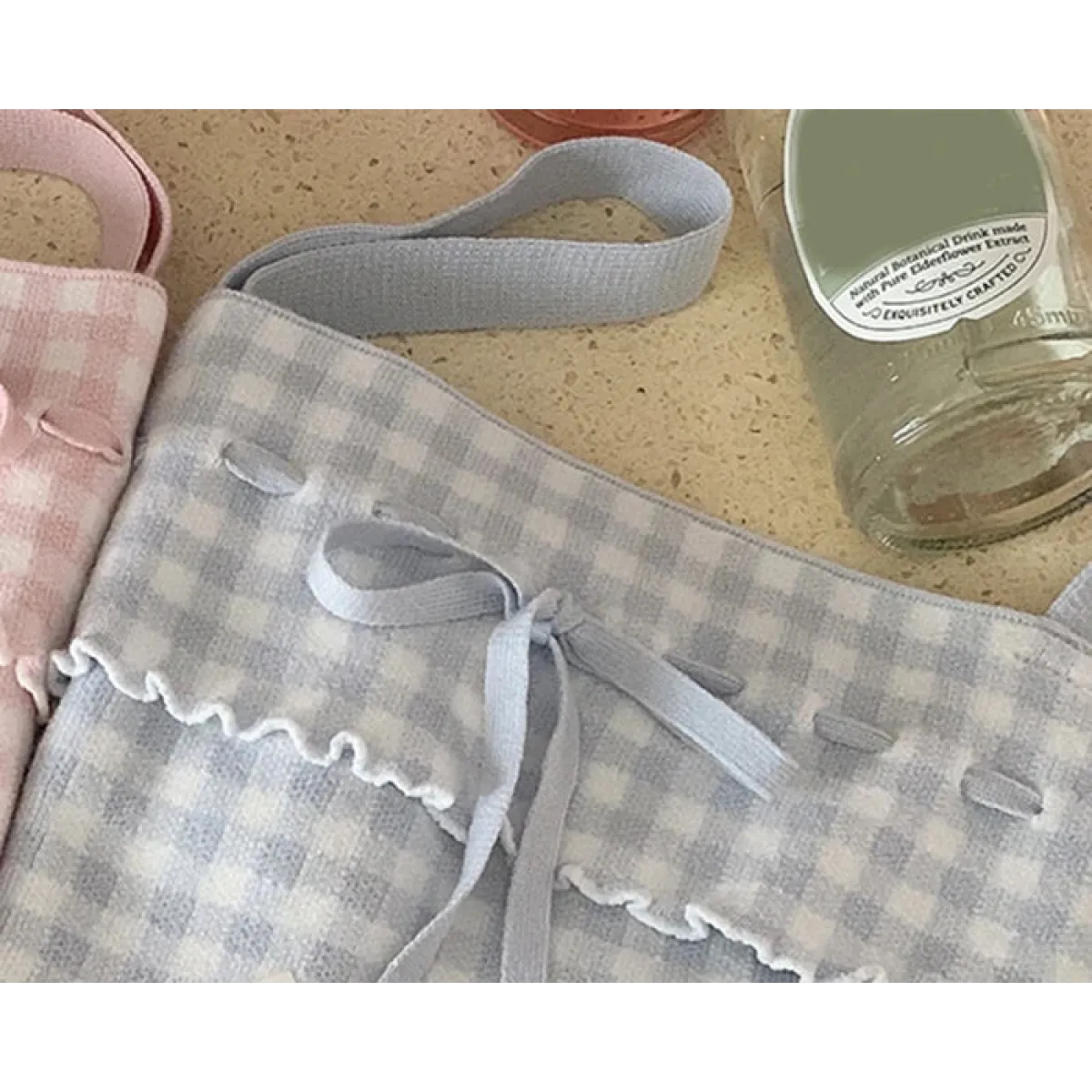 Pink Sweet Plaid Ribbon Crop Top