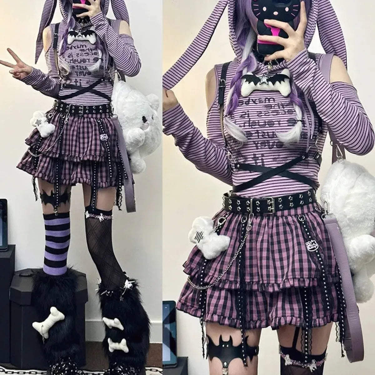 Plaid Layered Skirt – Harajuku Punk Gothic Lolita Style