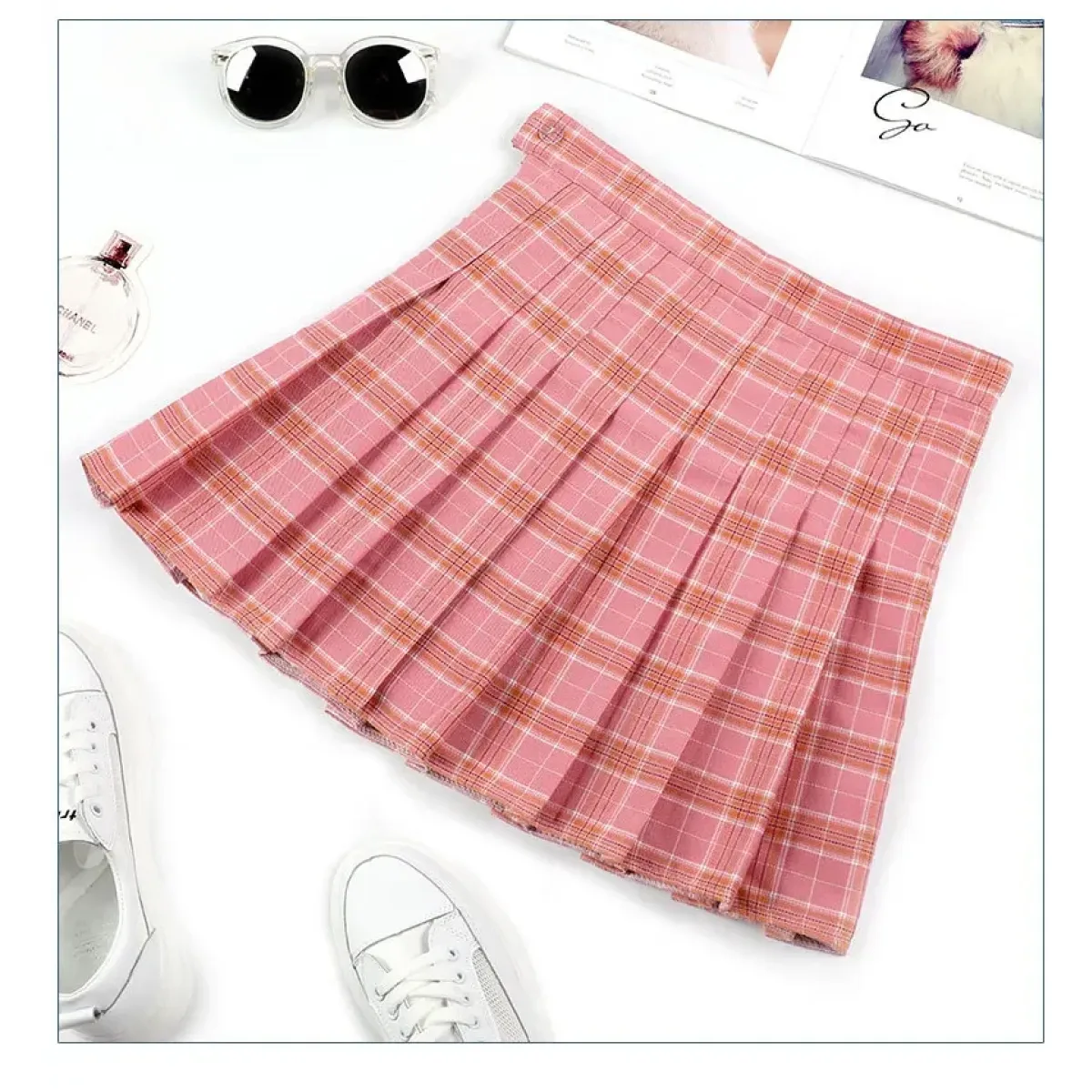 Preppy Harajuku Plaid Pleated Mini Skirt – Kawaii Schoolgirl Style