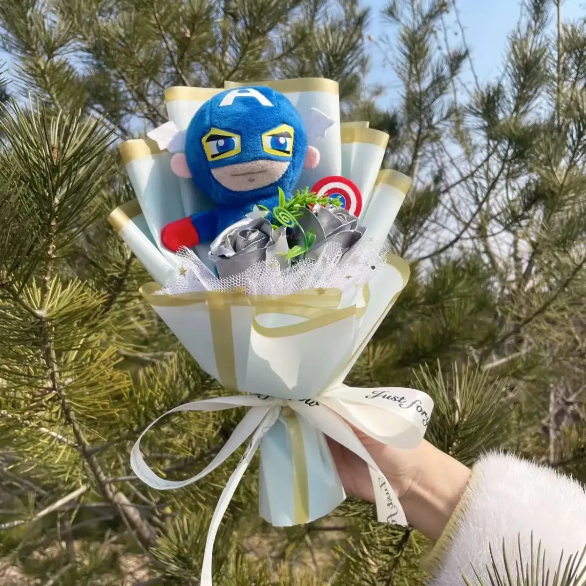 Superhero Plush Bouquet – Spider-Man & Captain America Gift Set