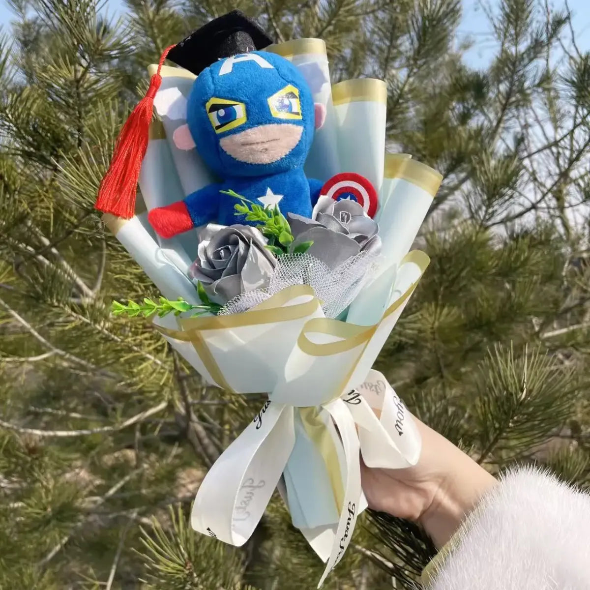Superhero Plush Bouquet – Spider-Man & Captain America Gift Set