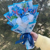 Kawaii Stitch Plush Bouquet – Blue Cartoon Action Figure Gift Set