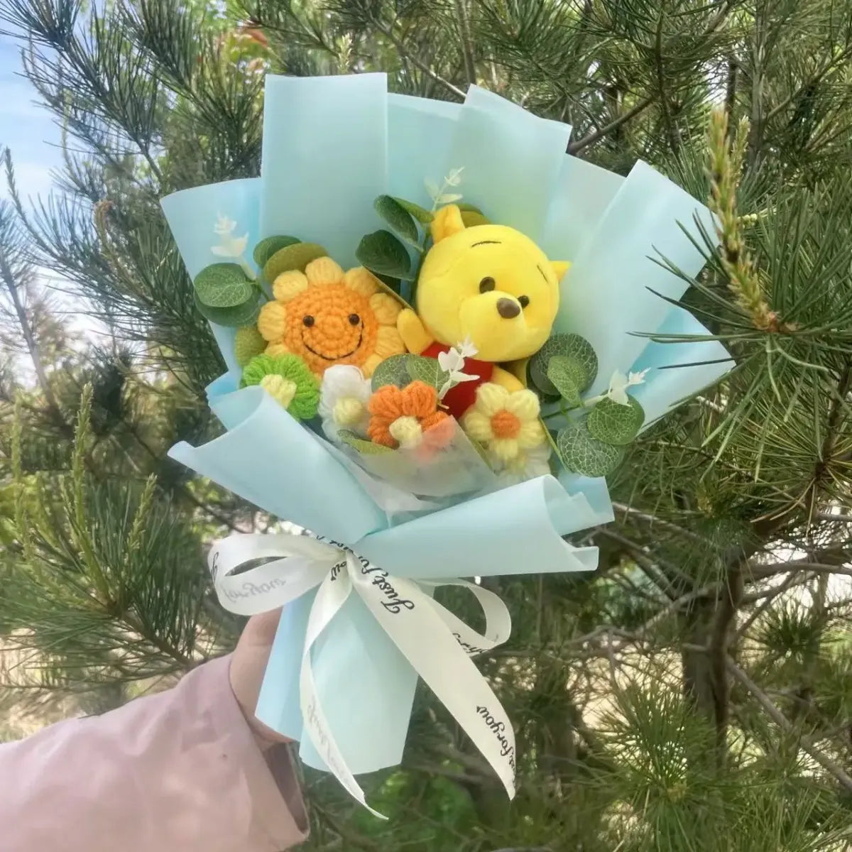 Winnie the Pooh Plush Bouquet – Handmade Gift with Eeyore & Tigger