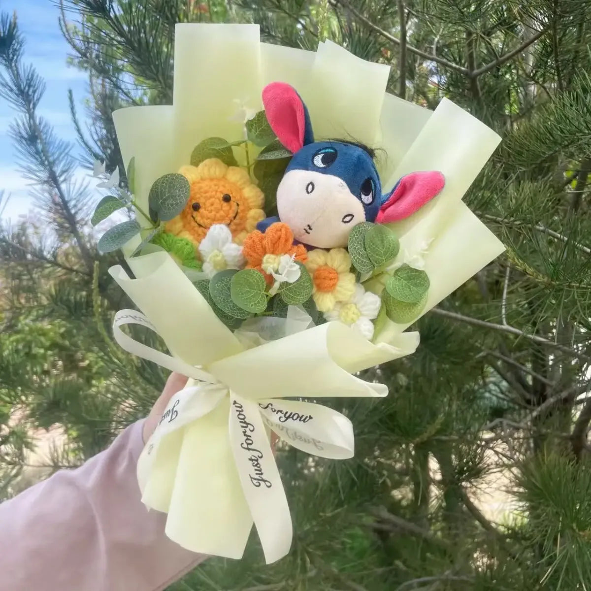 Winnie the Pooh Plush Bouquet – Handmade Gift with Eeyore & Tigger