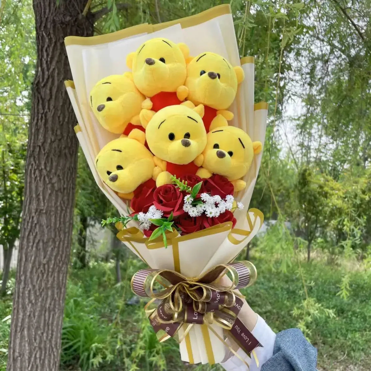 Winnie the Pooh Plush Bouquet – Handmade Gift with Eeyore & Tigger