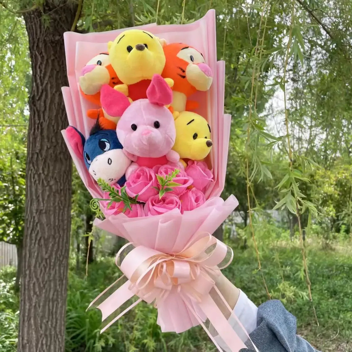 Winnie the Pooh Plush Bouquet – Handmade Gift with Eeyore & Tigger