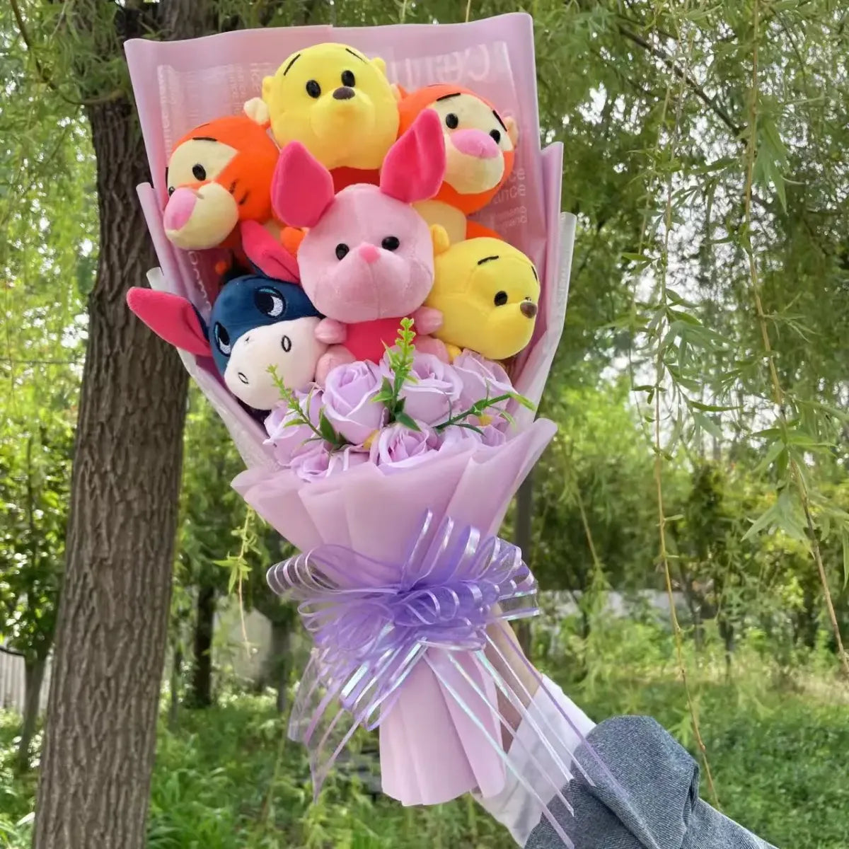 Winnie the Pooh Plush Bouquet – Handmade Gift with Eeyore & Tigger