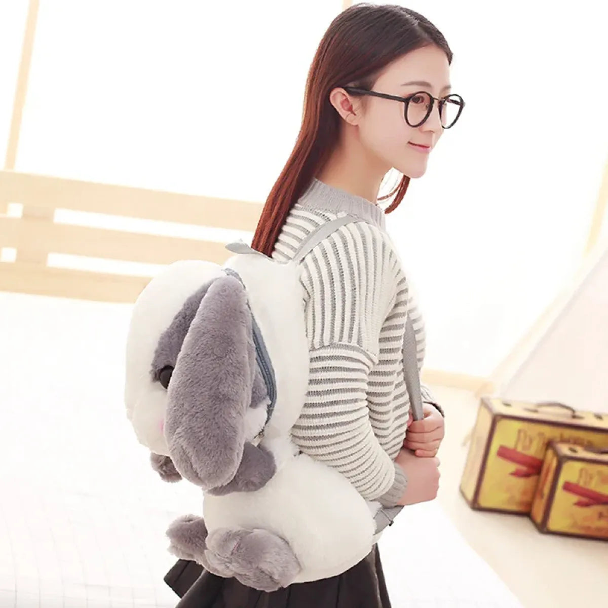 Kawaii Plush Bunny Backpack