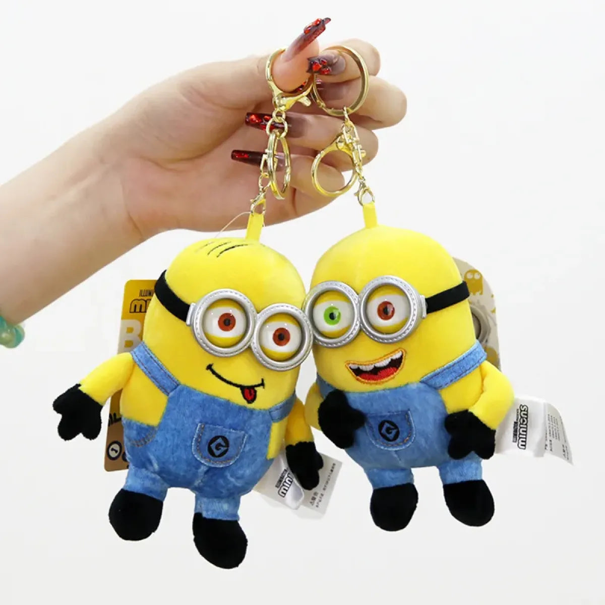 Kawaii Minions Plush Keychain – Small Stuffed Toys for Birthday Gift