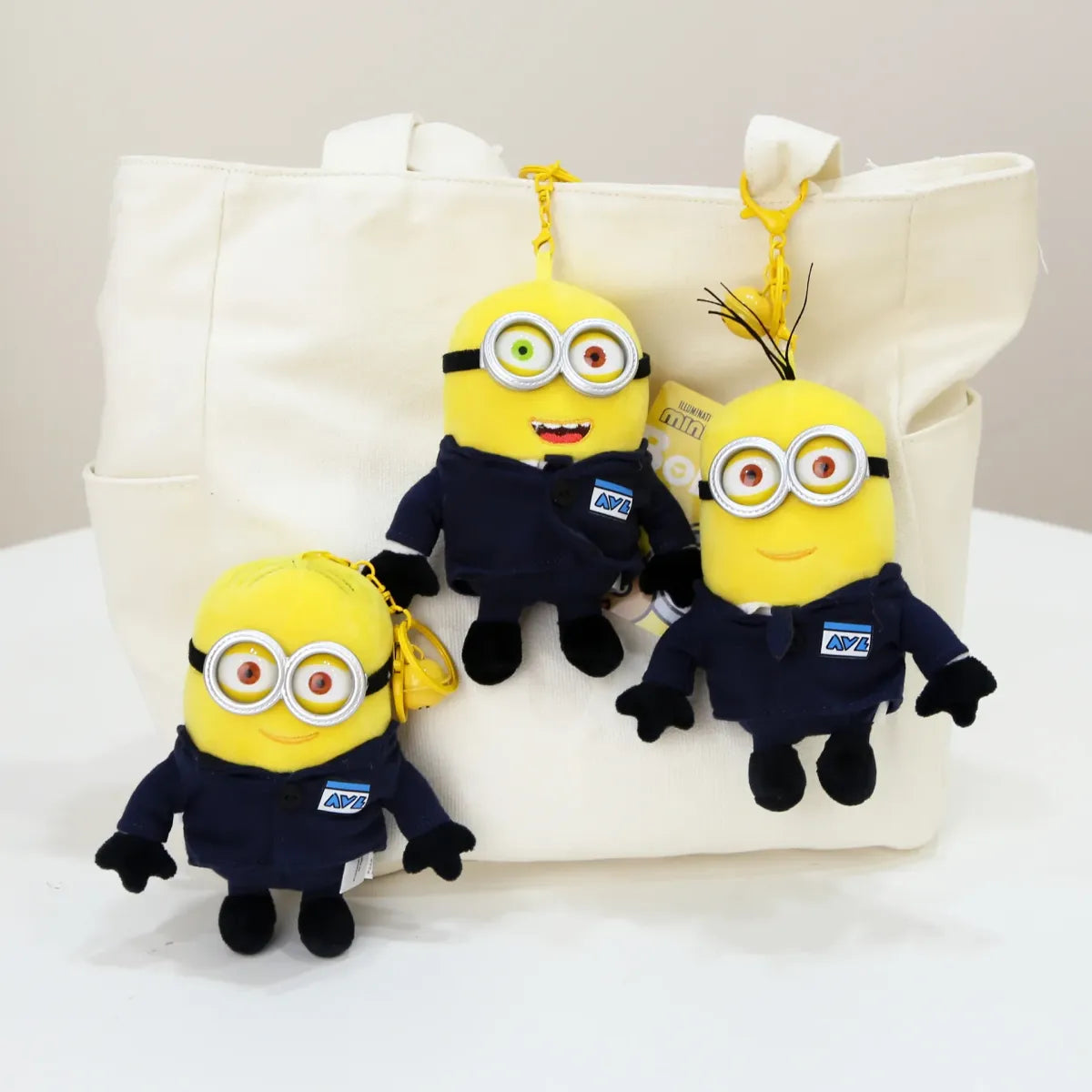 Kawaii Minions Plush Keychain – Small Stuffed Toys for Birthday Gift