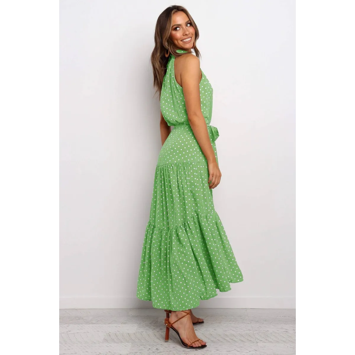 Polka Dot Halter Dress