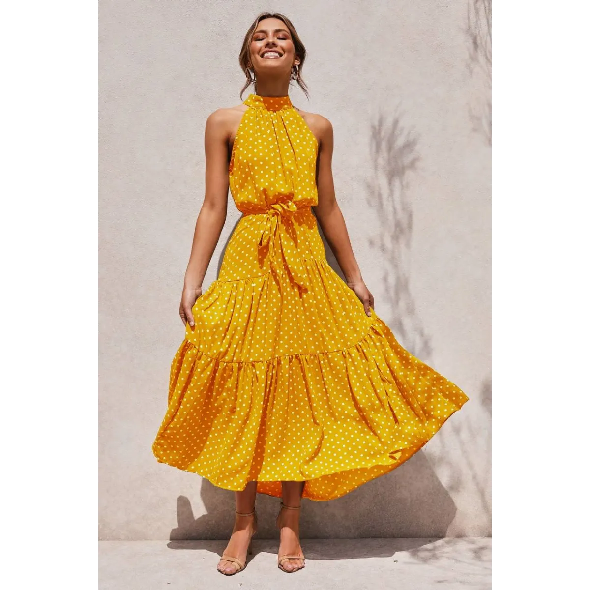 Polka Dot Halter Dress