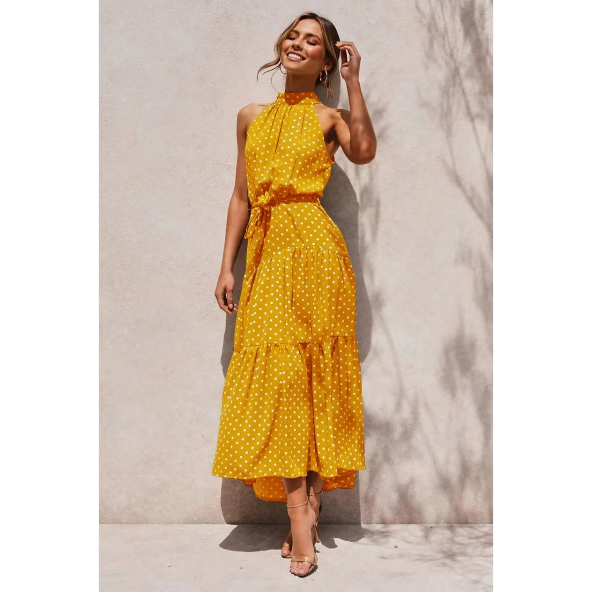 Polka Dot Halter Dress