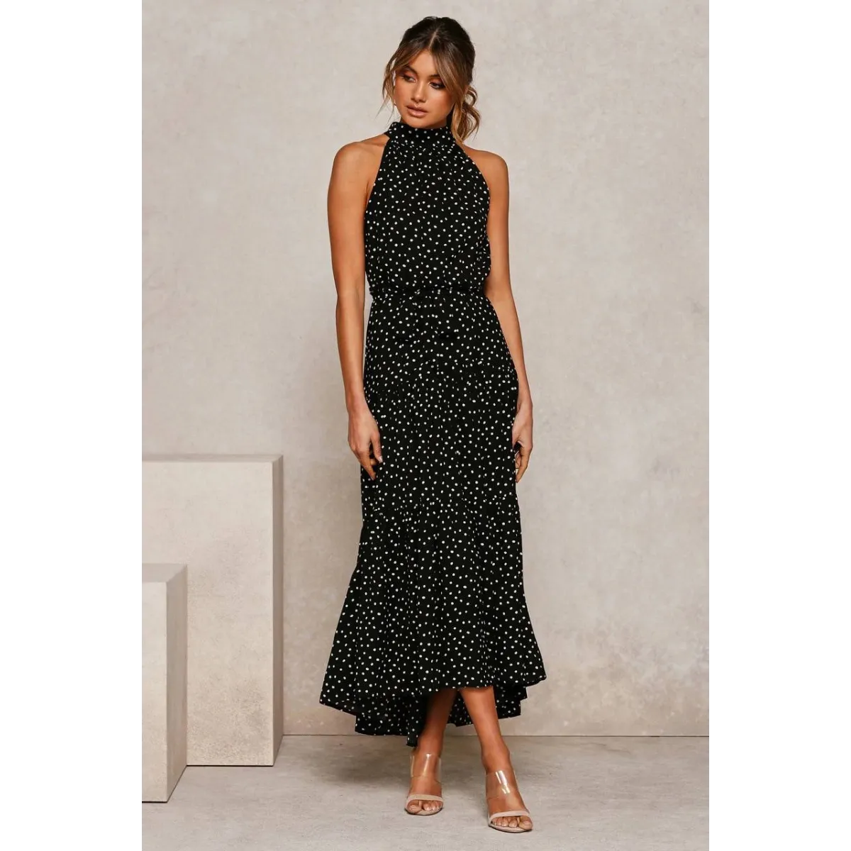 Polka Dot Halter Dress
