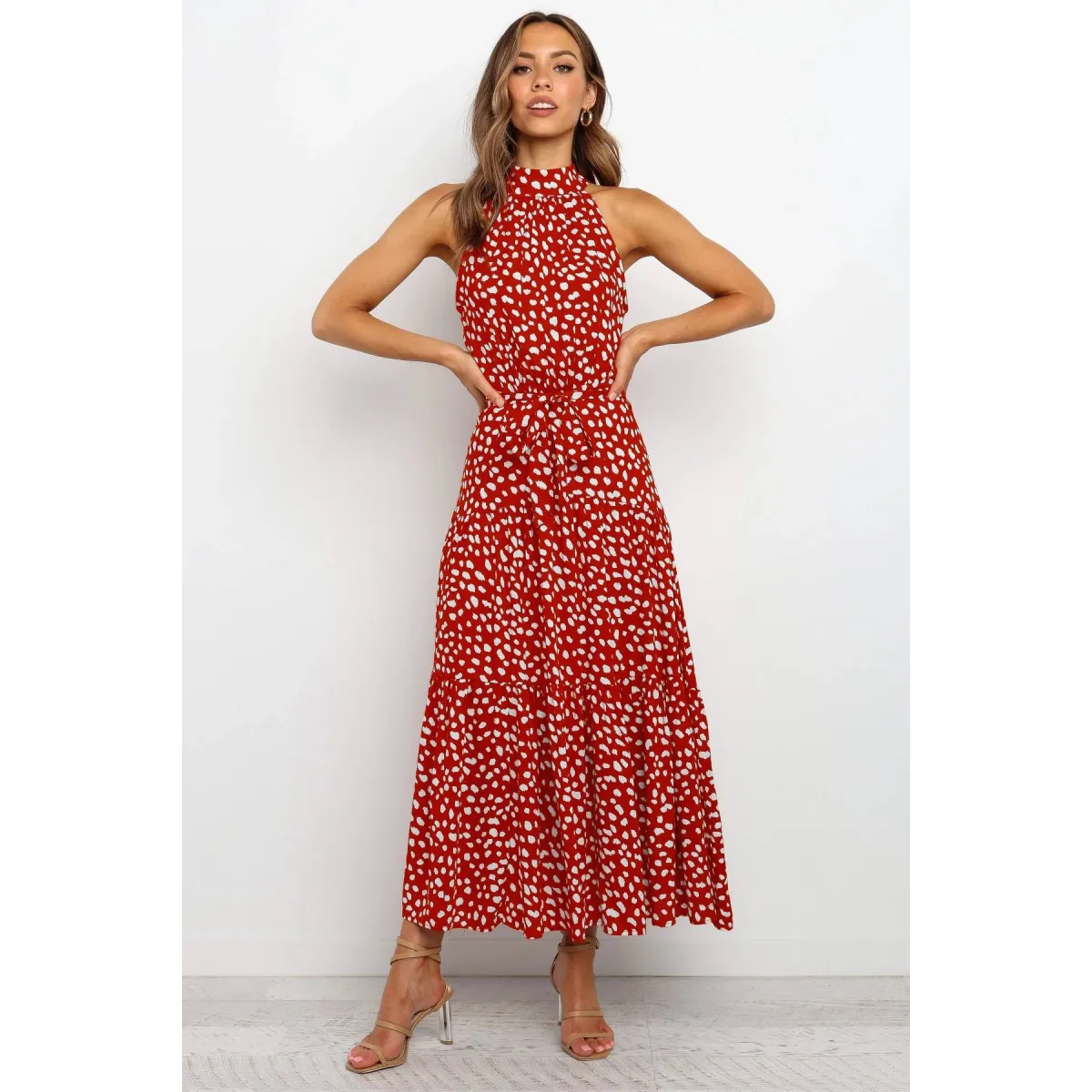 Polka Dot Halter Dress