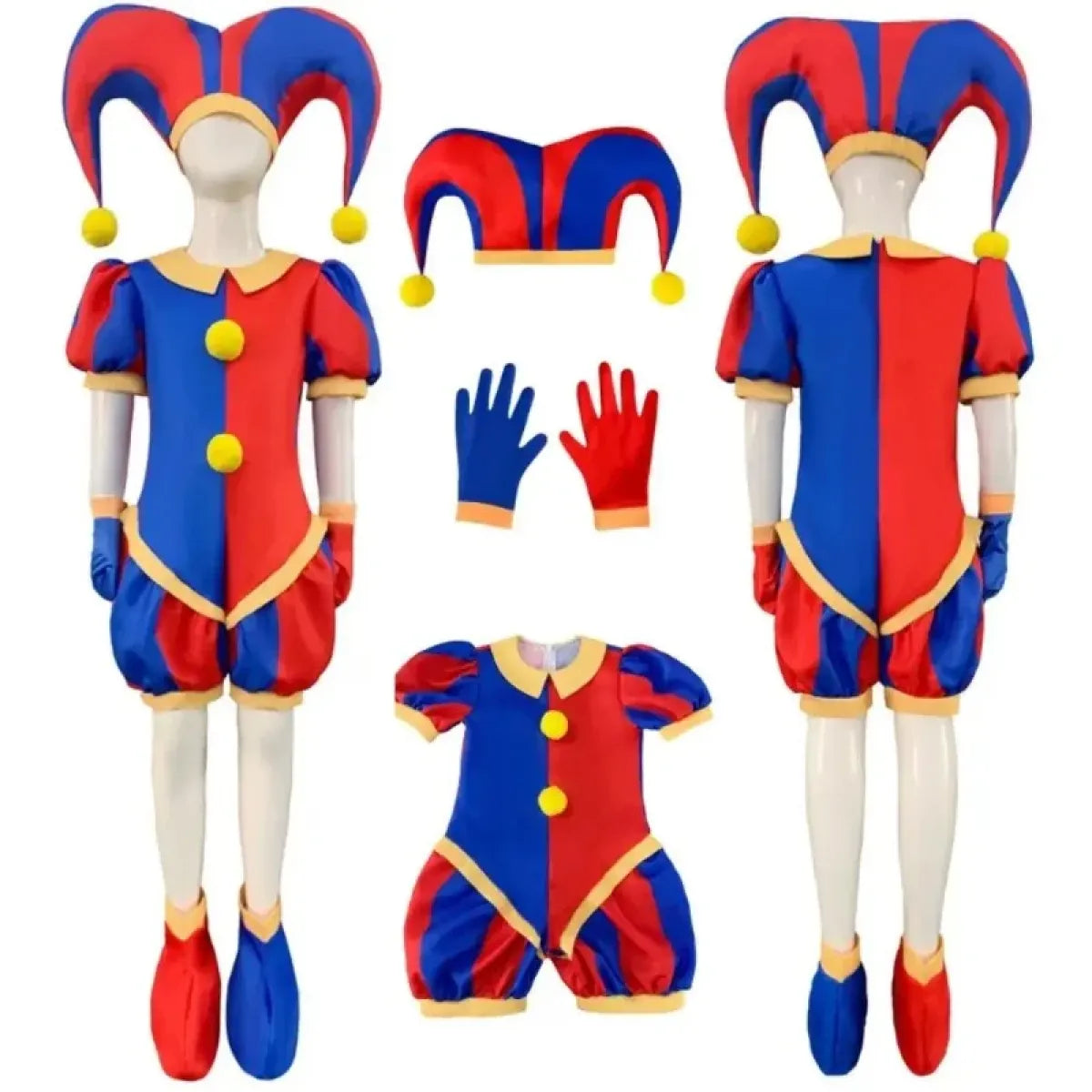 Pomni Cosplay Costume – The Amazing Digital Circus Jumpsuit and Hat