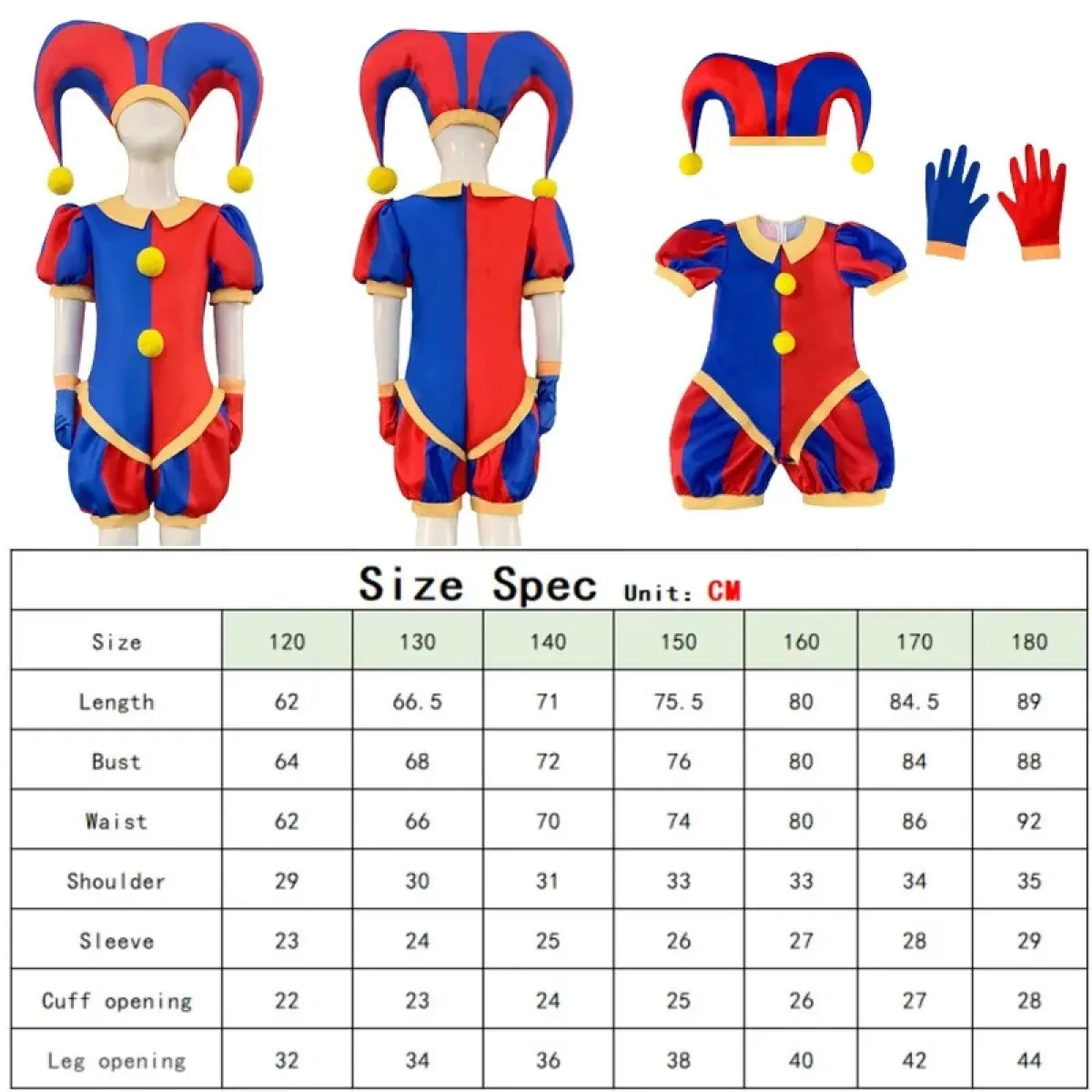 Pomni Cosplay Costume – The Amazing Digital Circus Jumpsuit and Hat