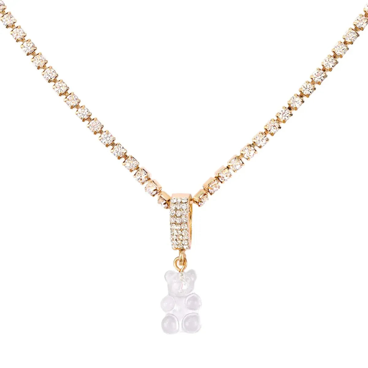 Punk Gummy Bear Crystal Choker - Colorful Metal Multi-layer Necklace