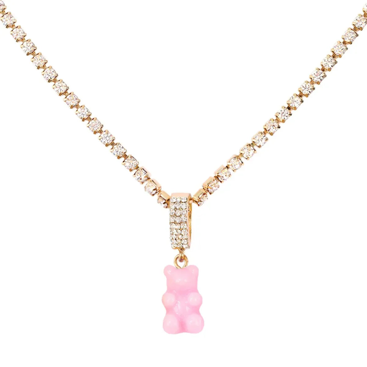 Punk Gummy Bear Crystal Choker - Colorful Metal Multi-layer Necklace