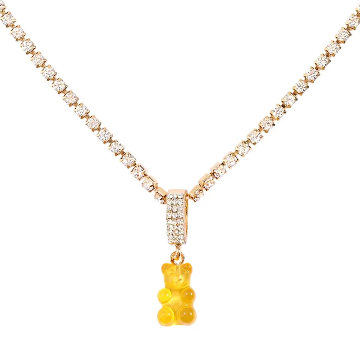 Punk Gummy Bear Crystal Choker - Colorful Metal Multi-layer Necklace