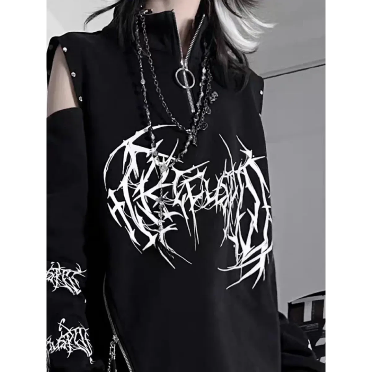 Punk Harajuku Off Shoulder Tee