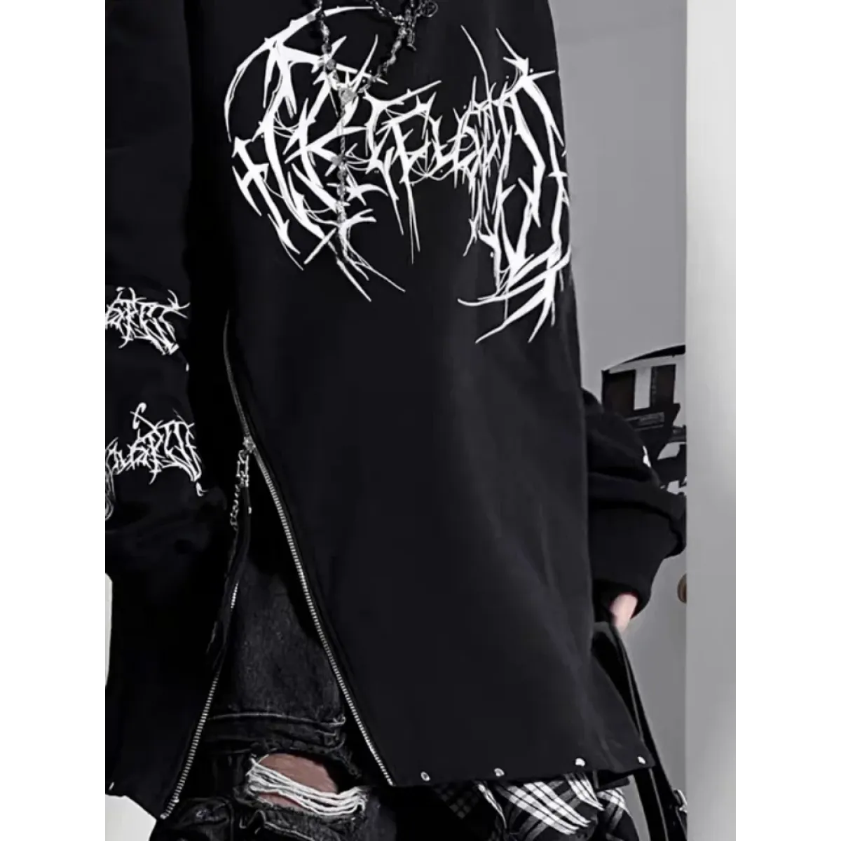 Punk Harajuku Off Shoulder Tee