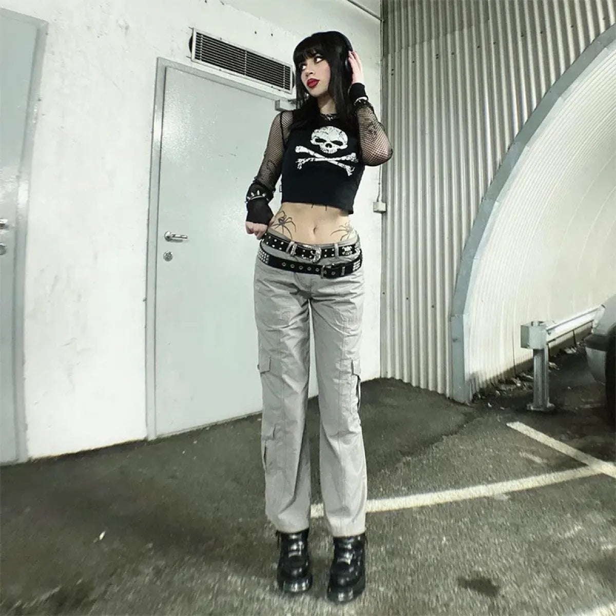 Punk Skull Camisole - Grunge Crop Top