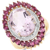 10.16 Carat Genuine Pink Amethyst and Rhodolite .925 Sterling Silver Ring