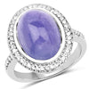 8.26 Carat Genuine Tanzanite & White Topaz .925 Sterling Silver Ring