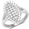 0.62 Carat Genuine White Diamond .925 Sterling Silver Ring