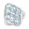 5.40 Carat Genuine Blue Topaz .925 Sterling Silver Ring