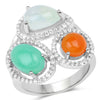 4.82 Carat Genuine Multi Stone .925 Sterling Silver Ring