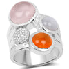 5.96 Carat Genuine Multi Stone .925 Sterling Silver Ring