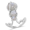 2.79 Carat Genuine Labradorite And White Topaz .925 Sterling Silver Ring
